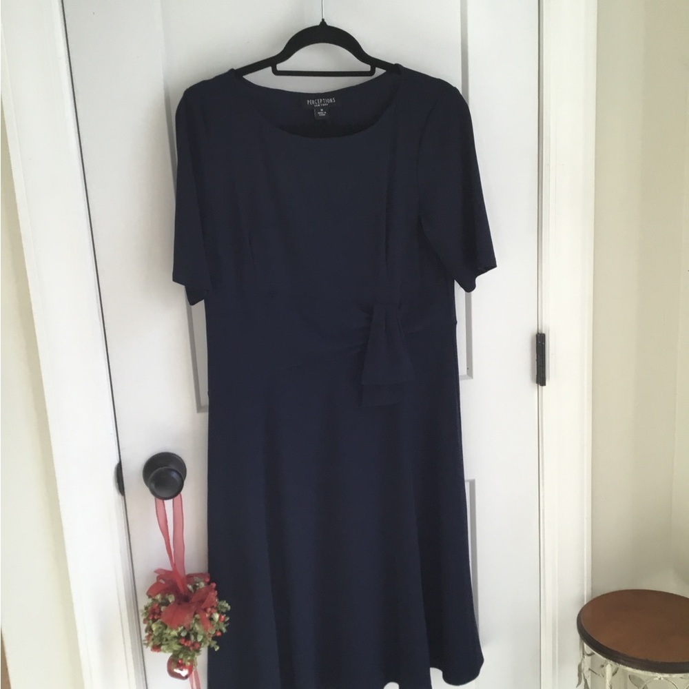 Perceptions Navy Blue Midi Dress Size Medium